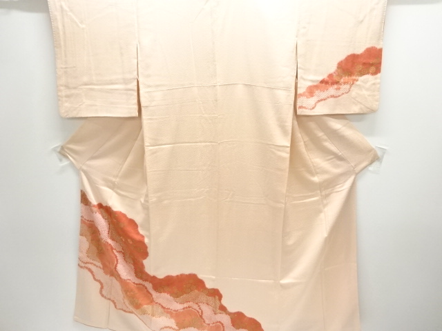 JAPANESE KIMONO / HOMONGI / SHIBORI / EMBROIDERY / FOLDING FAN PATTERN